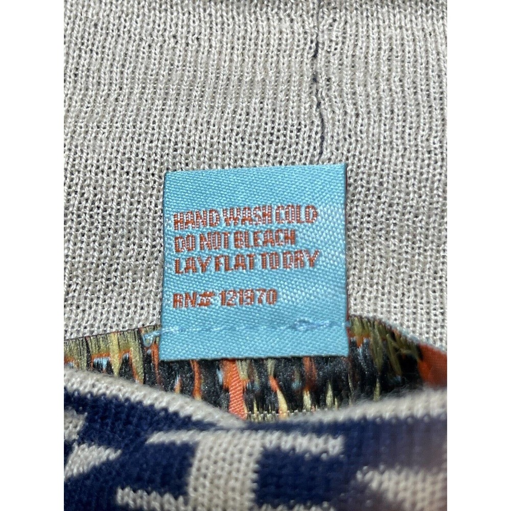 Flying Tomato Aztec Indian Navajo Reversible Cardigan Navy & Cream Big Size S - Picture 13 of 13